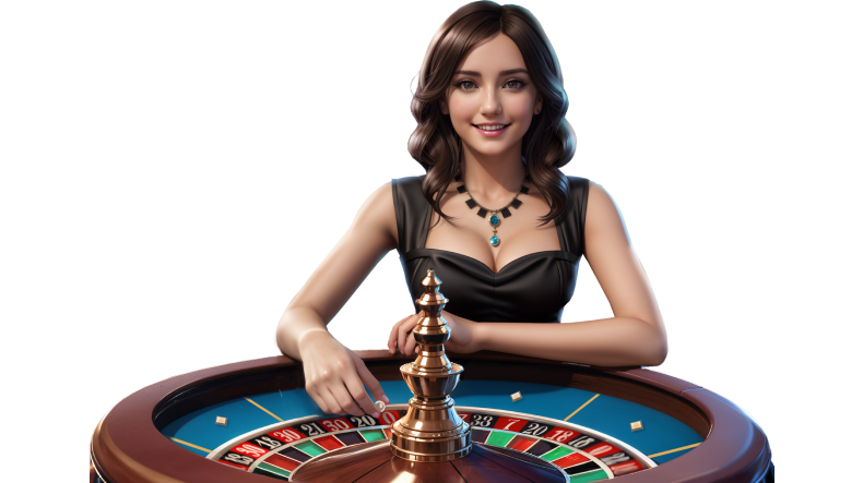 Boomerang Casino Willkommensbonus mit einer Croupier am Roulettetisch