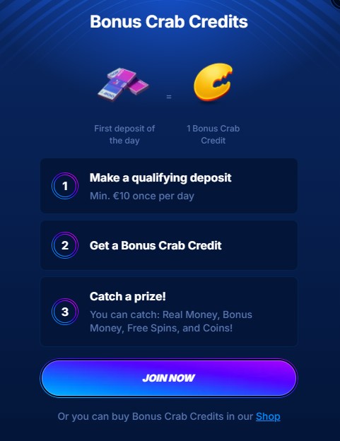 Boomerang Casino No Deposit Bonus über den Bonus Crab Shop